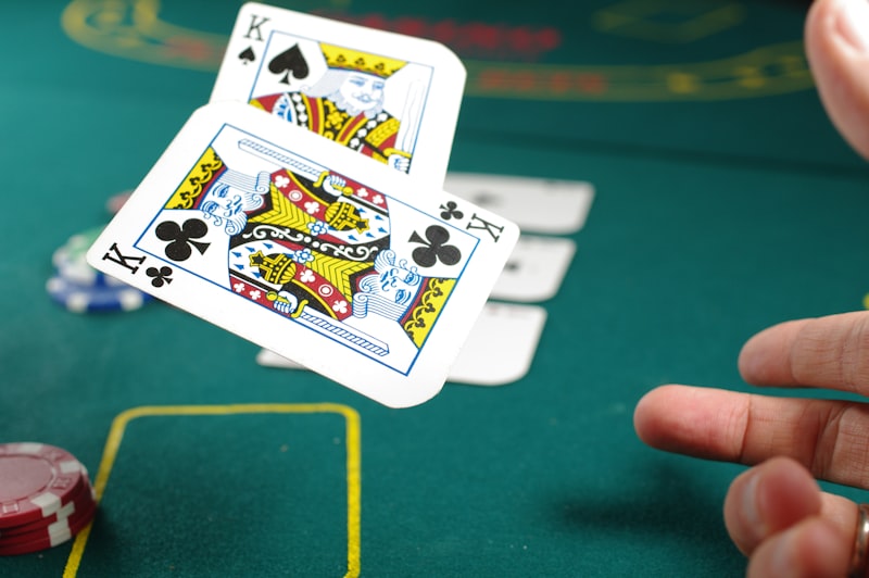 Poker cards on casino felt